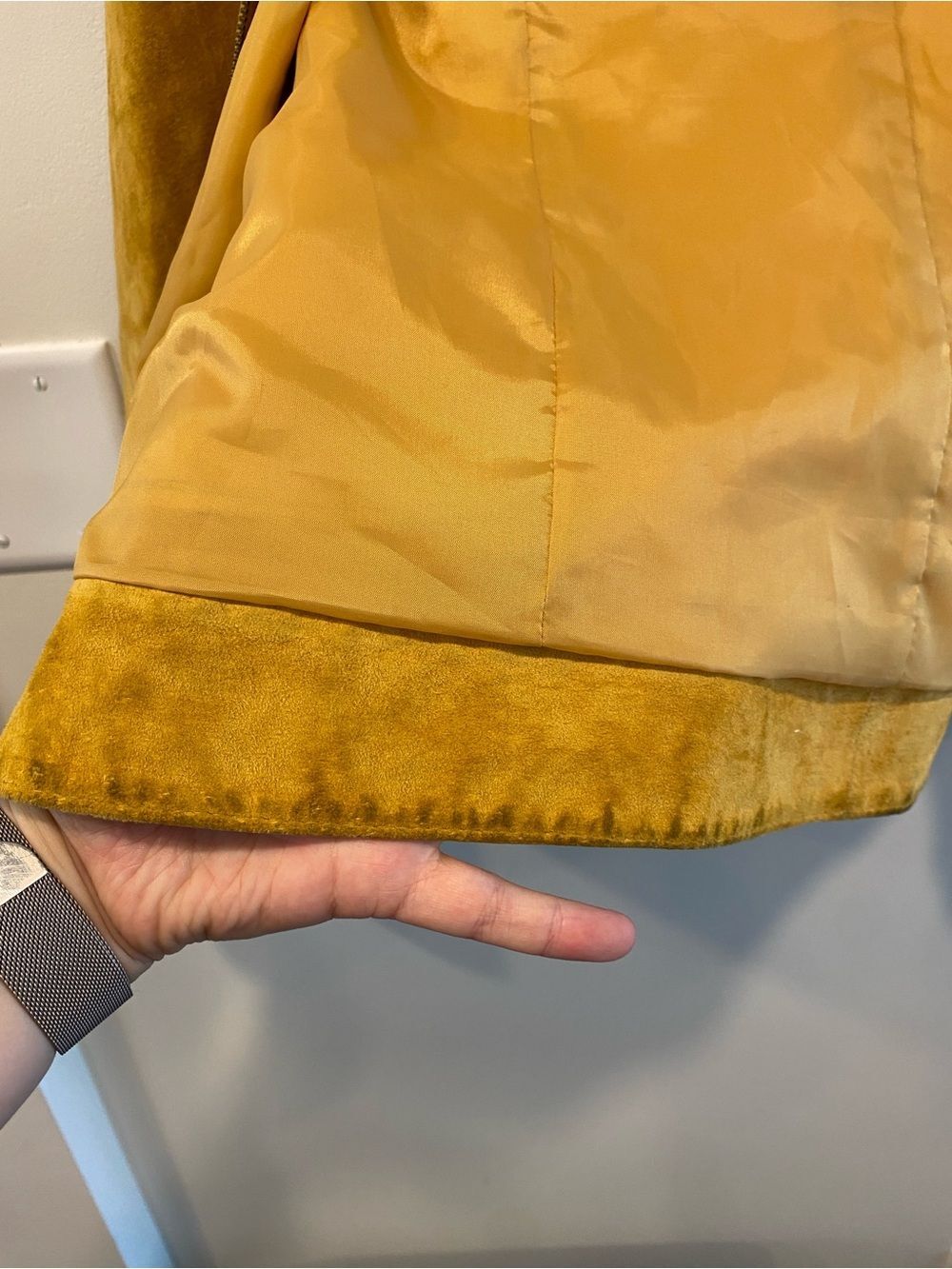 Vintage Y2K Genuine Suede Jacket womens sz 14 100% leather Buckle full zip honey - Picture 12 of 12